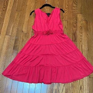 GRACE sleeveless raspberry midi dress
